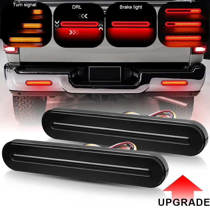 

3 In 1 Brake Tail Light 110LED Sequential Flowing Turn Signal Stop Reverse Light For Motorcycle Car Truck SUV Trailer 12V 24V