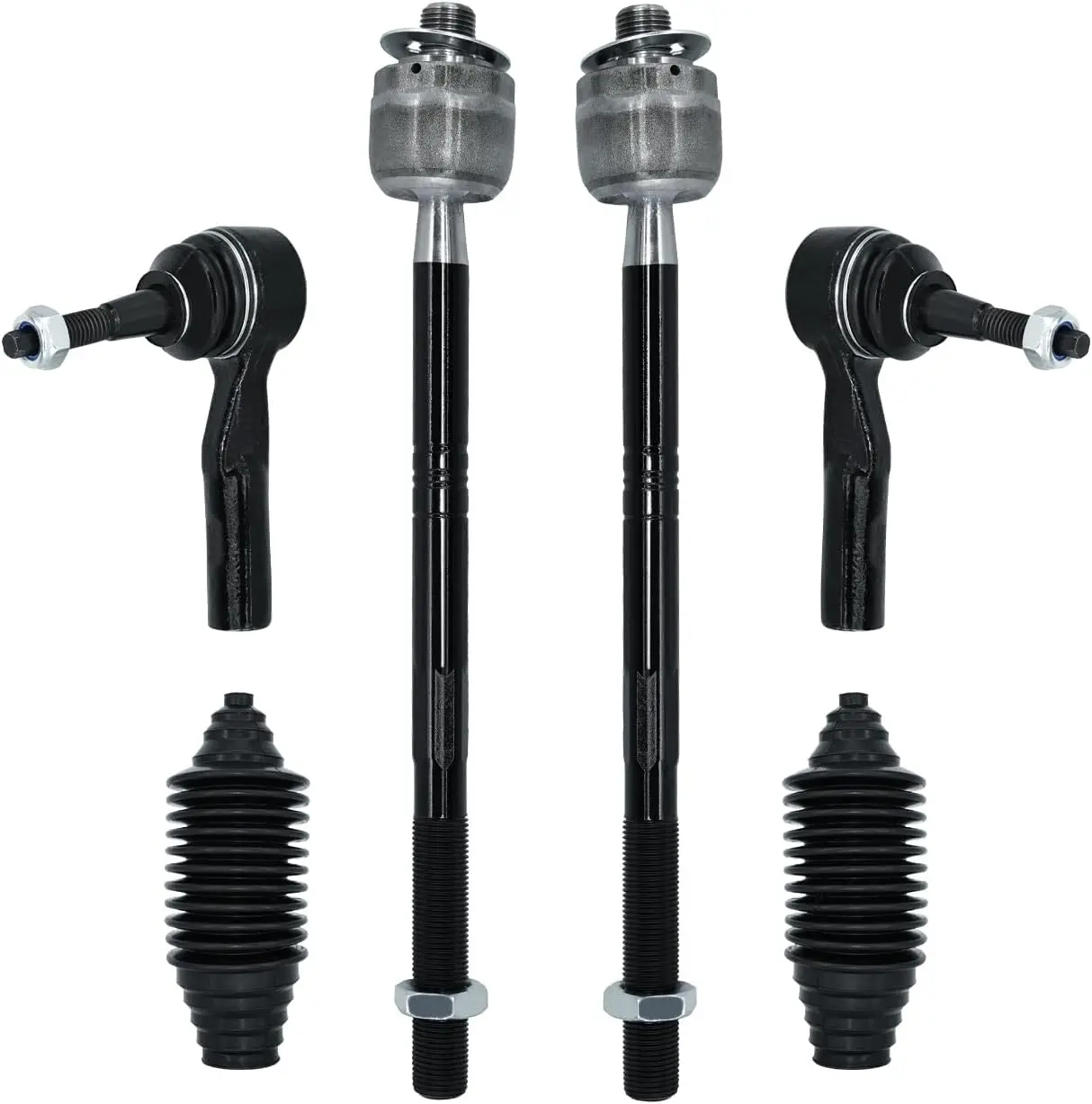 

Svenubee 6Pcs Front Steering Inner Outer Tie Rod Boot Kit for Chevrolet Cruzer 11-16 Chevrolet Volt 11-15 Buick Verano 12-17