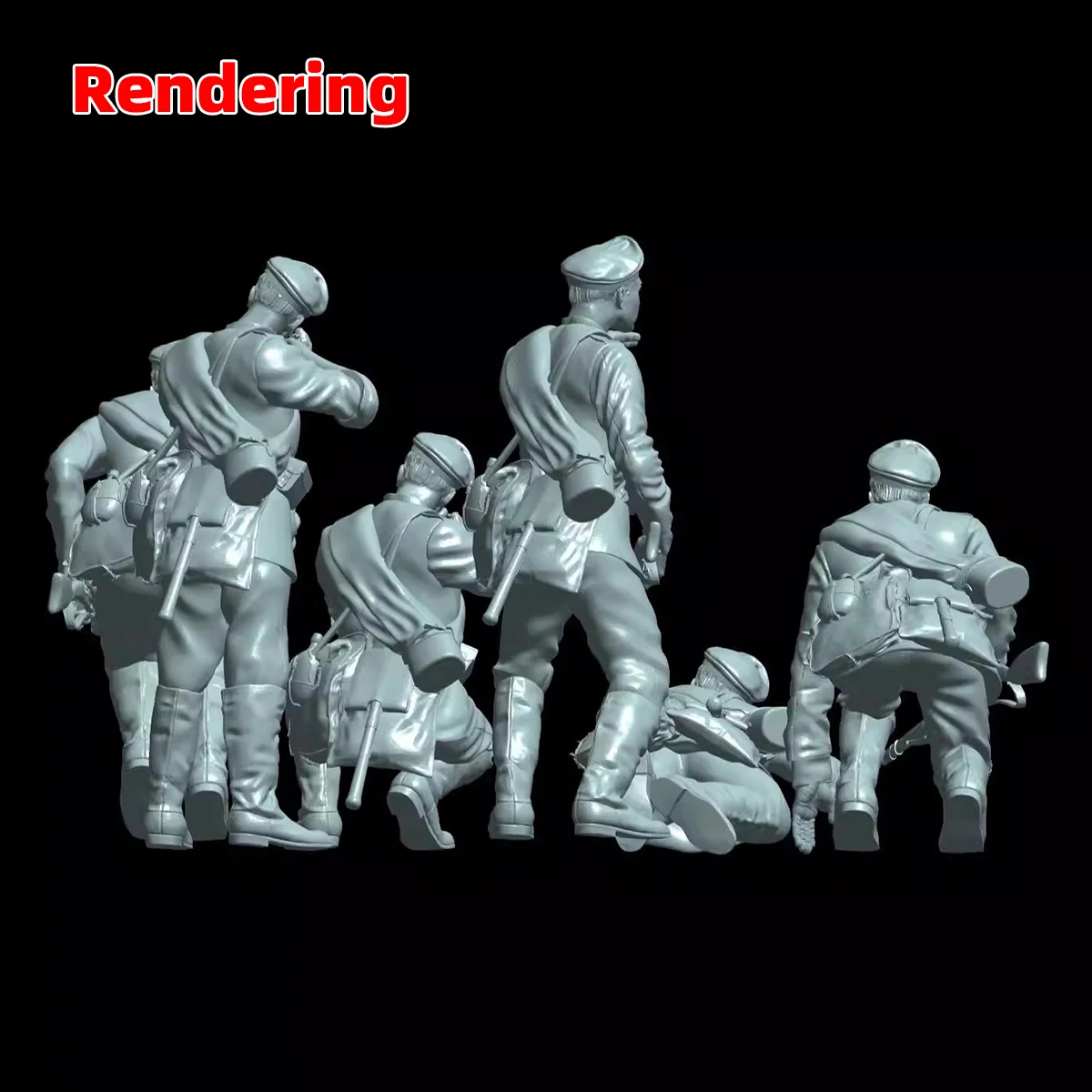 Maßstabsgetreuer Miniaturmodellbausatz Russische Soldaten im Kampfset Militärische Zusammenbaufiguren Diorama 1914–1918 5 Stück 1/35 1/48 1/72 – Detail 6