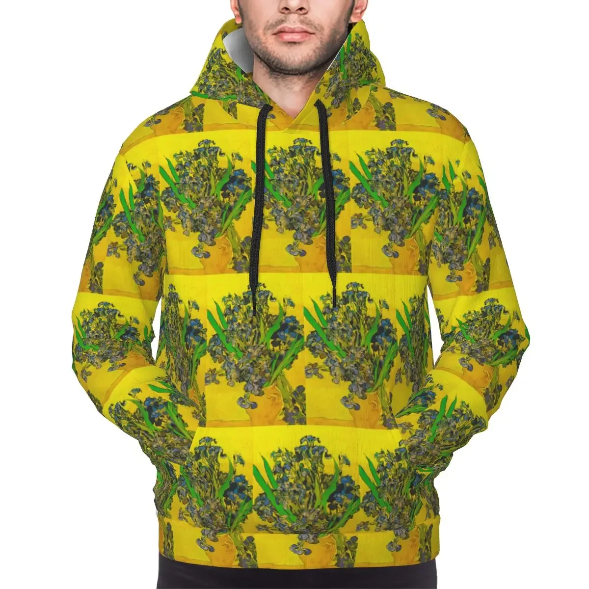 

Винсент Ван Гог Irises Art Flowers Толстовка Пуловер в стиле хип-хоп Осень Зима Мужская женская толстовка Топы с длинными рукавами