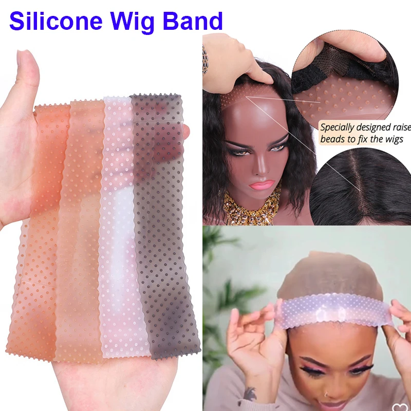 4Cm Silicone Wig Band To Hold Wigs Transparent Wig Band For Edges Non Slip Wig Grip Headband Elastic Soft Wig Holder Accessories