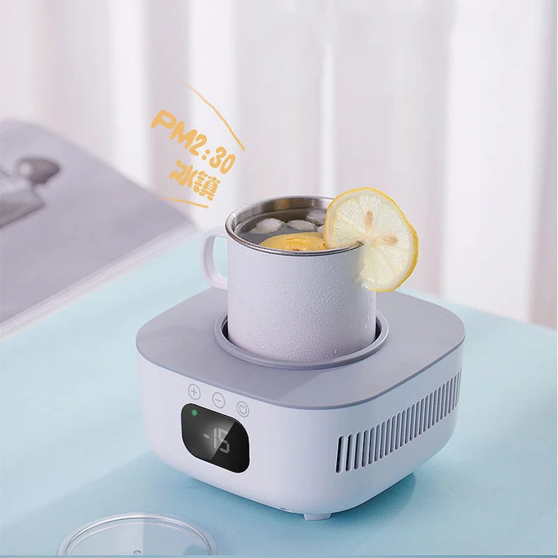 2 in 1 Cup Heater Cooler Cup Beer Bottle Can Drinks Cooling Mug Beverage Cooler Coaster Samrt Thermostatic Cup 220V