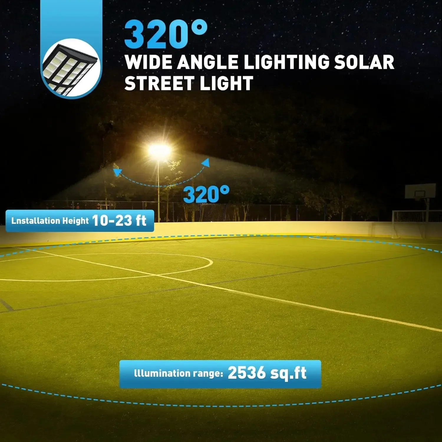 Outdoor High Power Road Solar Light for Shed Waterproof All in One Integrated Led 1000W Solar Street Light for Garden Yard Path