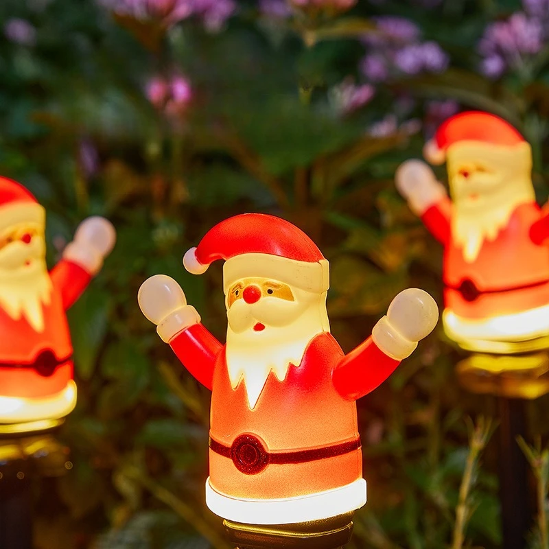 Solar-powered Santa Claus Ground Plug Light, LED Waterproof Garden Outdoor Lawn Light, Holiday Decorative Light