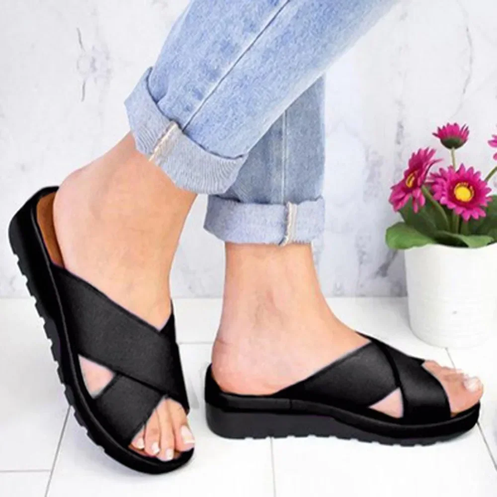 

Comemore Casual Ladies Sandals Woman Summer 2024 Trend Platform Female Flat Shoes Soft Wedge Outdoor Flip Flops Women Slippers