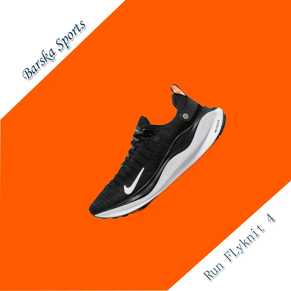 Nike React Infinity Run FLyknit 4 Scarpe da corsa antiscivolo alla moda da donna basse casual con assorbimento degli urti nere