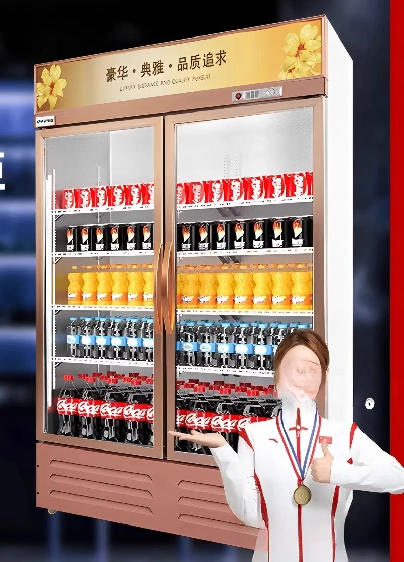 خزانة عرض مبردة، خزانة مشروبات، باب واحد مزدوج، ثلاجة تجارية، خزانة بيرة عمودية