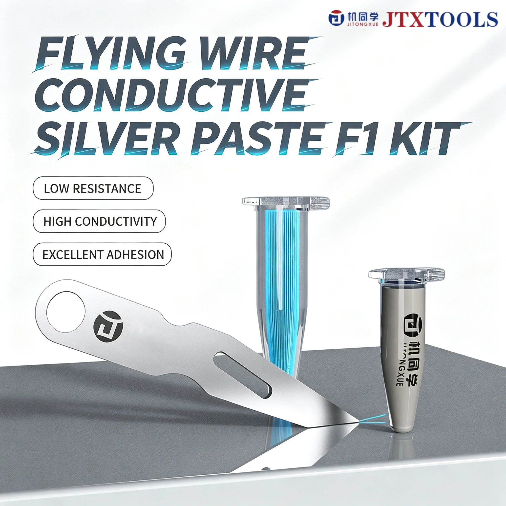 JTX F1 Jumper Conductive Silver Paste Blade Set for Phone Apple/Android Screen Water/damage Motherboard PCB Broken Line Repair