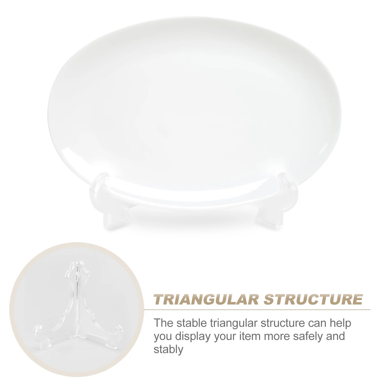 

12 Pcs Ornament Display Stand Triangular Folding Bracket Transparent Shelf Bookshelf Storage Foldable Commodity Multipurpose