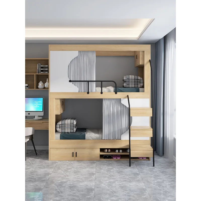 Hostel Bunk Bed Upper and Lower Bed Apartment Multifunctional  without Curtains