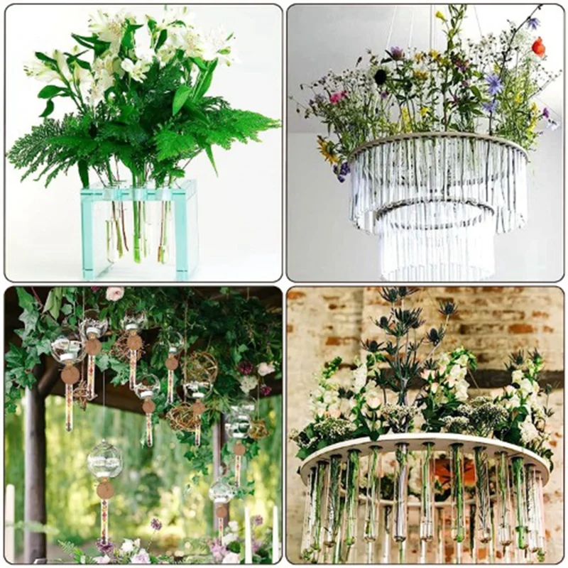 Tubos de ensayo de plástico con corcho, 16x150mm, 20Ml, con etiqueta de Papel Kraft y embudo de cuerda de yute