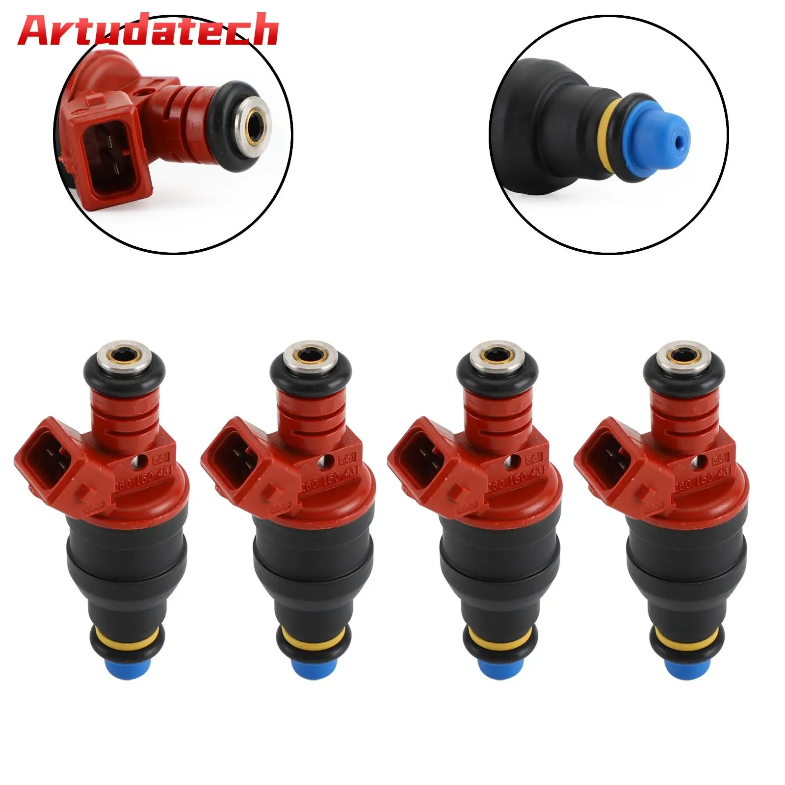 Artudatech 4pcs Fuel injectors 0280150431 Fit For SAAB 9-3 900 9000 2.0L 2.3L I4 Car Accessories