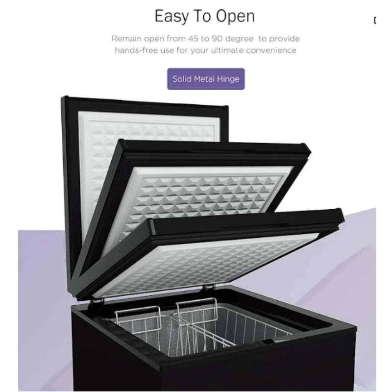 فريزر نورتهير 3.5 قدم مكعب، 2 سلال قابلة للإزالة، فريزر مدمج هادئ - 7 إعدادات لدرجة الحرارة - أسود