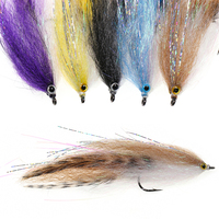 3D Fish Eyes EP Silky Fiber Saltwater Streamer Flies 1/0 - 4/0 Big Game Fly Lure Salmon Steelhead Pike Trout Fishing Lure Tackle