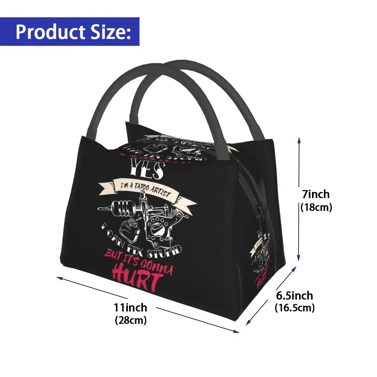 Sac à lunch en toile étanche pour tatoueur, sac isotherme pour tatoueur, boîte thermique pour aliments, accessoires pour tatoueur