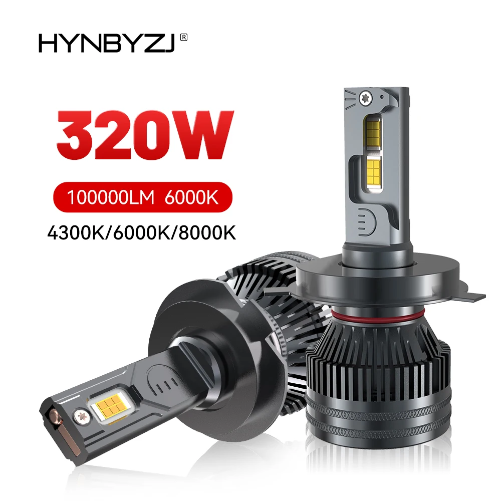 

HYNBYZJ 300W высокая мощность H7 H4 H11 Светодиодный передняя фара H1 H8 H9 HB4 HB3 9005 9006 9012 Turbo Lamp4300K 6000K 8000K