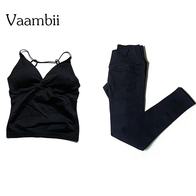Vision Twist Front Longline Top+Legings Spring Summer Exercise Woman Clothes Sexy Outfits Nude Feel Yoga Women's Gym Kit