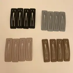 4Pcs Korea Matt Farbe Hohl Geometrische Bobby Pin Rechteck Legierung Haarnadel Solide Haar Snap Einfache Pony Halter Haar Clip für Mädchen