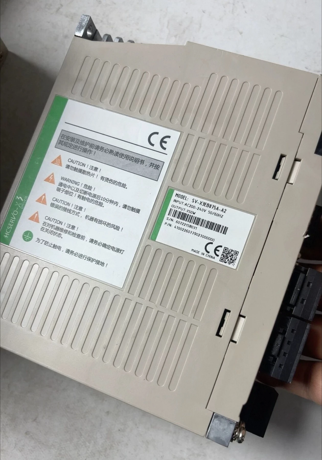 Servo Driver SV-X3EB075A-A2 Power 750W Input AC200-240V 50/60Hz