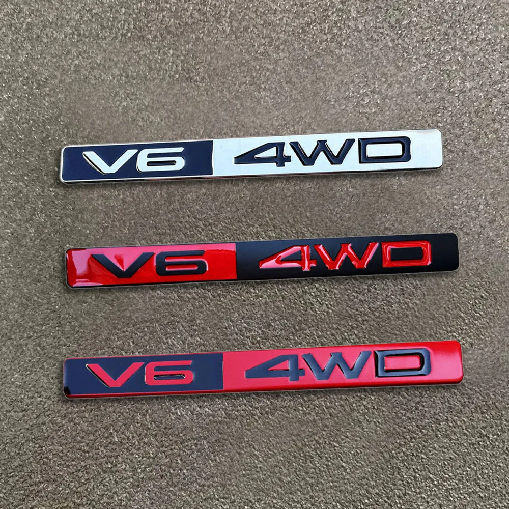 

Car Modification Styling Stickers 3D V6 4WD Badge Decal Car Trunk Self-adhesive Emblem Tailgate Motorcycle Auto Accessories
