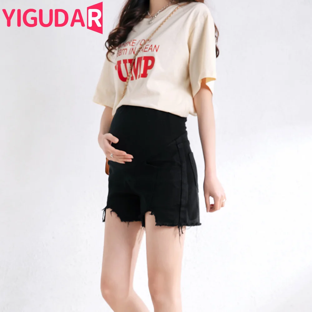 

Maternity Belly Shorts For Summer Wide Leg Pregnancy Straight Pants With Pocket High Waist Pregnant Woman Shorts