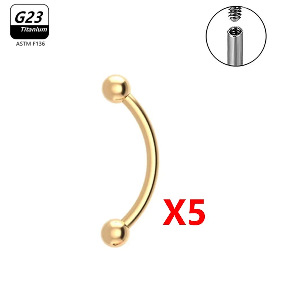 1/5/50pcs G23 Titanium ASTM-F136 Piercings Wenkbrauw zirkoon Oorbel Interne draad Wenkbrauw Lichaam Sieraden Groothandel - afbeelding 1