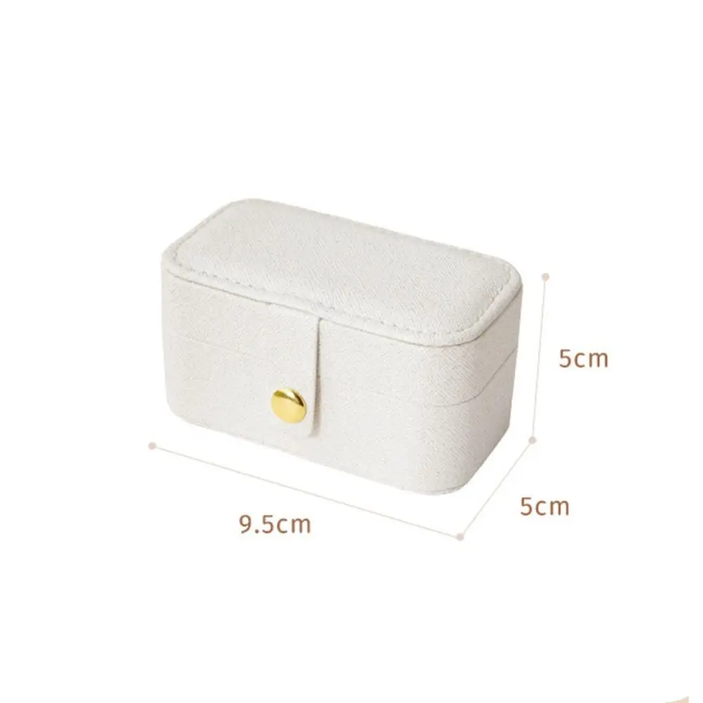 صندوق مجوهرات صغير من الجلد الصناعي للنساء ، غطاء قلاب متين ، حقيبة تخزين محمولة للفتيات ، أقراط ، خاتم ، أحمر شفاه