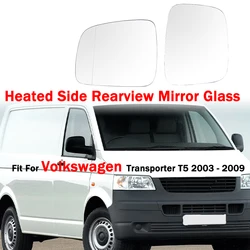 Heated Side Rearview Mirror Glass Anti-Fog Flat Mirror Lens Fit For VW Volkswagen Transporter T5 2003 - 2009 Car Accessories