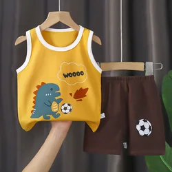 Summer Vest Boys Girls Pajamas Sets Cartoon Cotton Children Boy Girl Sleepwear Nightwear Kids Lightning Pyjamas Suit