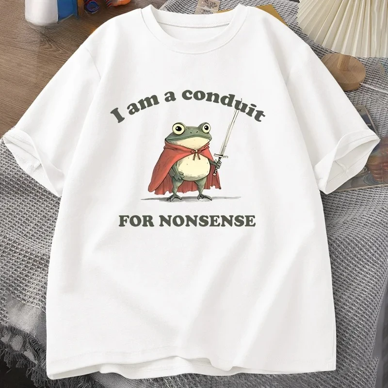 أنا قناة للغواس تي شيرت الرجال النساء مضحك غريب الأساسية الضفدع التي شيرت المحملة الكبار الجرافيك تي شيرت الفكاهة امرأة الملابس #2