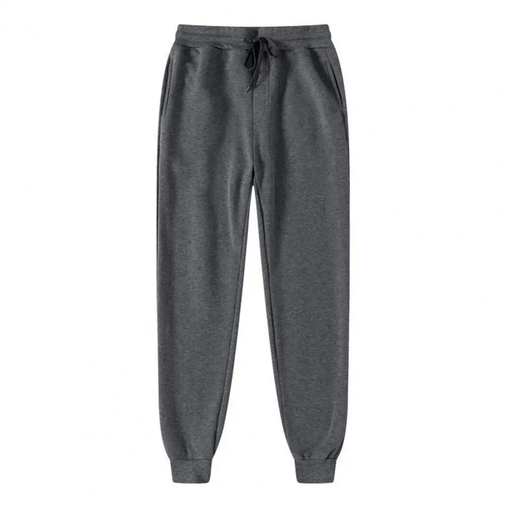 Men Fleece Lined Joggers, Thickened Sweatpants with Ribbed Ankle Cuffs,Winter Athletic Trousers for Outdoor Sports Daily Wear