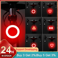 Multi Lighting Modes Bicycle Taillight USB Charge Led Bike Heart Shape Light Flash Tail Rear Lights for road Mtb Bike Seatpost