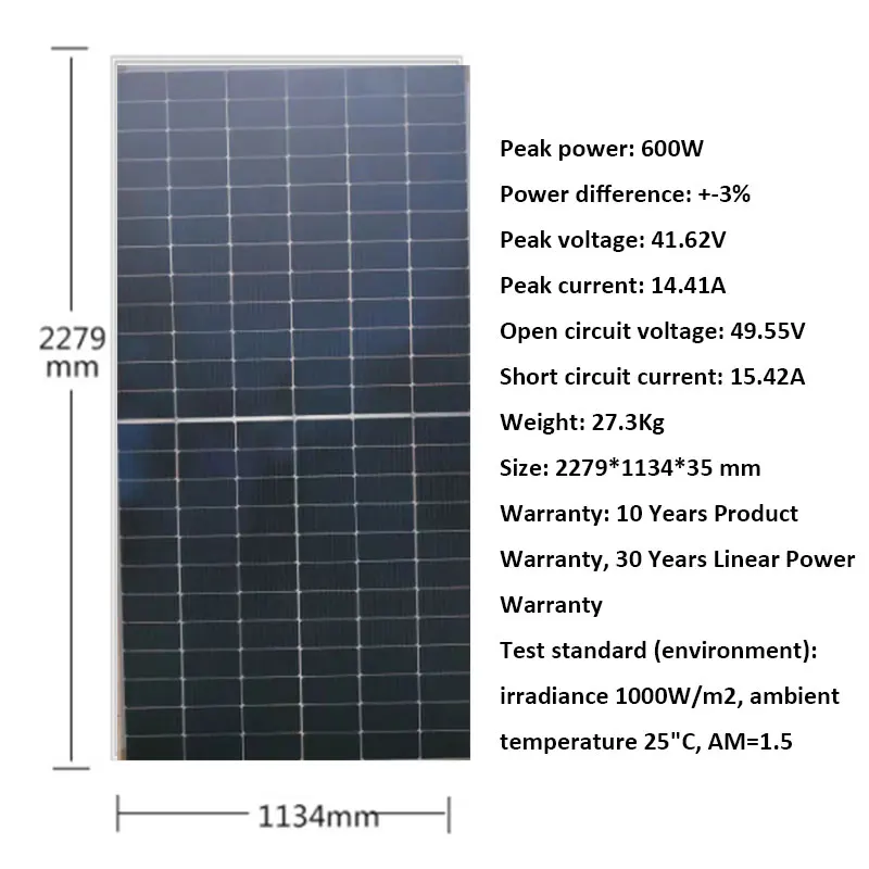 Solar Panel 600W 6000W MBB Half Cut Cell Split Cell Solar Battery Charger Car Caravan Camping Boat Off On Grid System Home  LED