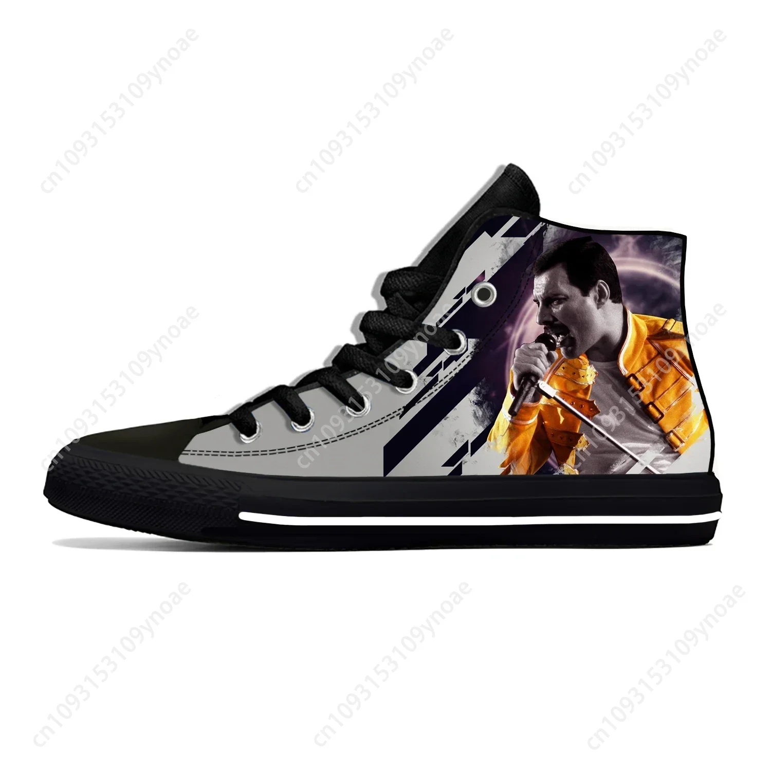 

Freddie Mercury Queen Rock Band Music Singer Casual Shoes High Top Lightweight Breathable Board Shoes Men Women Summer Sneakers