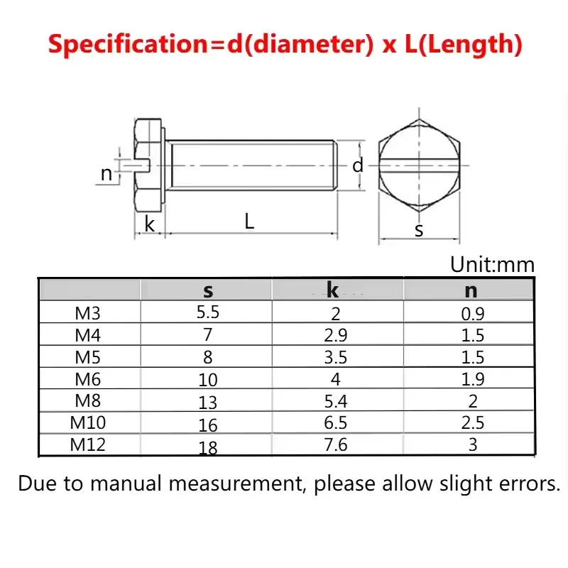 PEEK Plastic Slotted Hexagon Head Bolt Heat Resistant Acid Alkali Insulated Screw M3 ~ M12  3~85mm