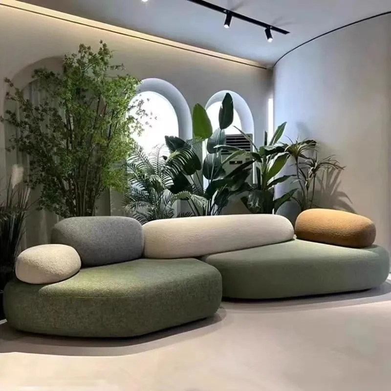 Modern Luxury Cream Sectional Sofa Set for Hotel Apartment Living Room Villa Convertible with Tufted Legs Furniture