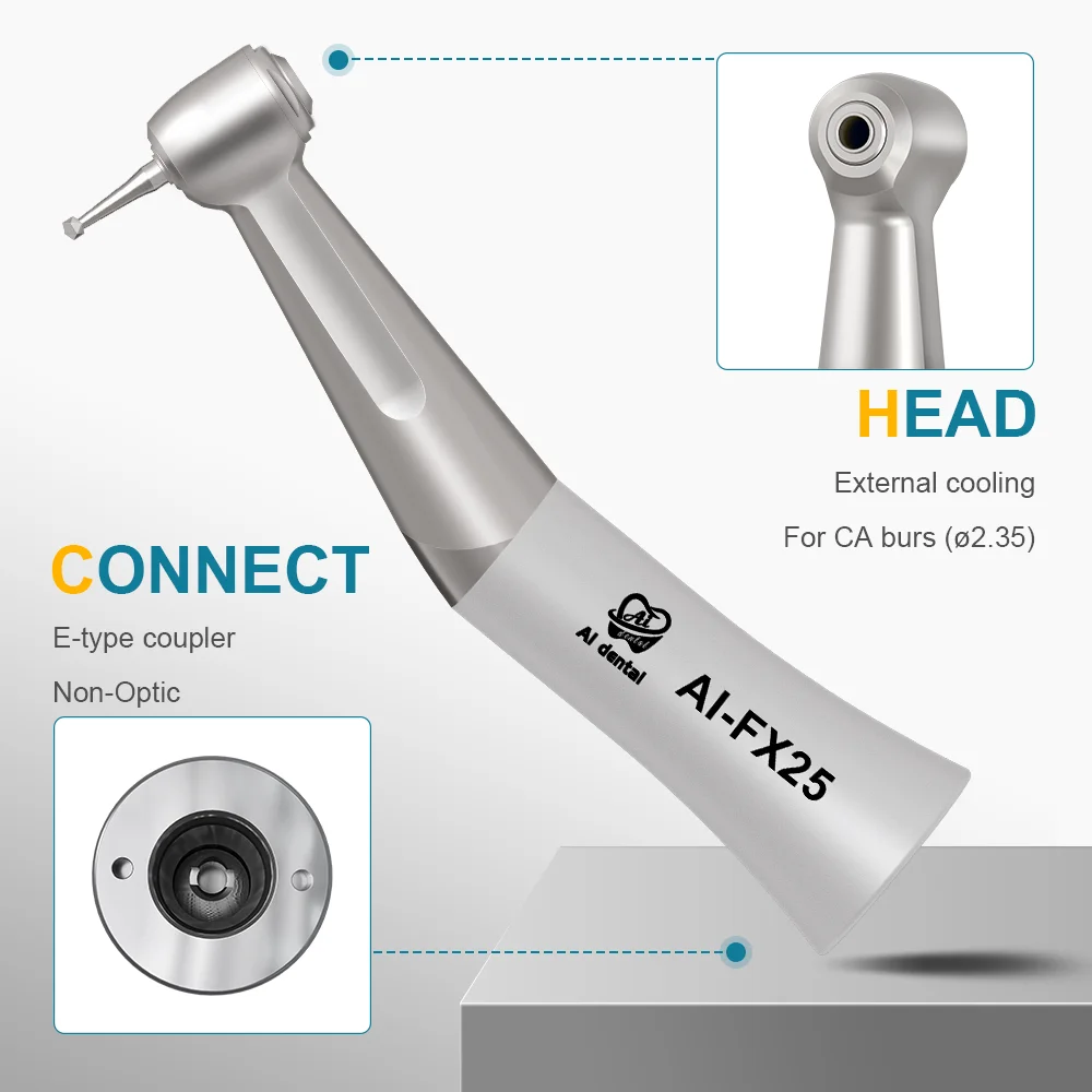 AI-FX25 contra angle push chuck handpiece 1:1 cartridge & middle shaft dental tooth material spare parts