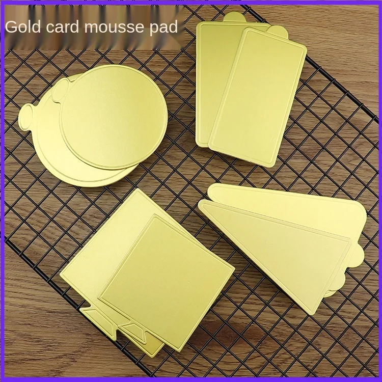 

100pcs Mousse Cake Boards Gold Paper Cupcake Dessert Displays Tray Wedding Birthday Cake Pastry Decorative Tools Kit molds