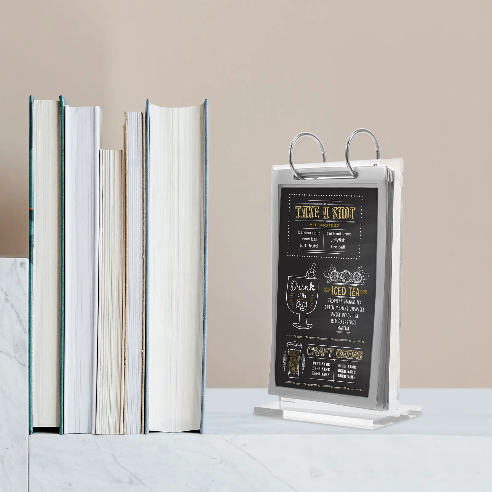

Acrylic Display Stand Easel Restaurant Holder Desktop Poster Document Message Menu Stands Bracket