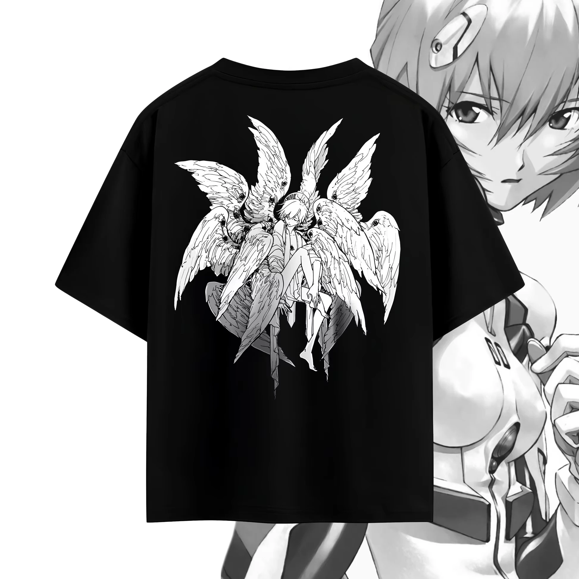 Neon Genesis Evangelion Anime Gaghiel Rei Ayanami bedrucktes T-Shirt für Herren und Damen, T-Shirt für Herren, Top, Sport-T-Shirt, Herren-T-Shirt