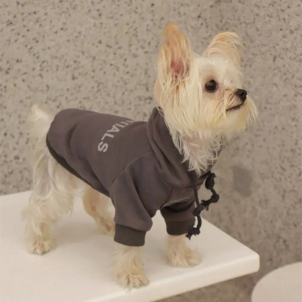 Polyester/Plush Thickened Warm Dog Sweater Soft Comfortable Dog Hoodie Sweatshirt Warm Two-legged Puppy Coat Outdoor