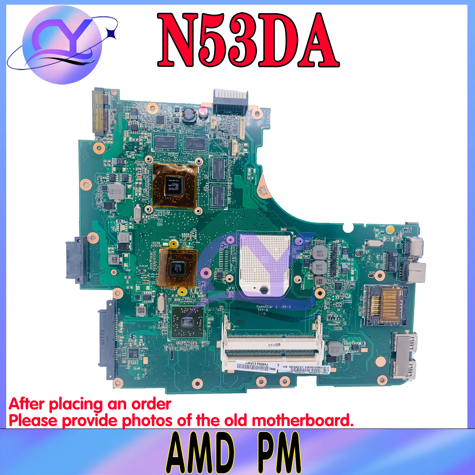 

KEFU N53D Mainboard For ASUS N53DA Laptop Motherboard REV:2.0 HD6650M MAIN BOARD TEST OK