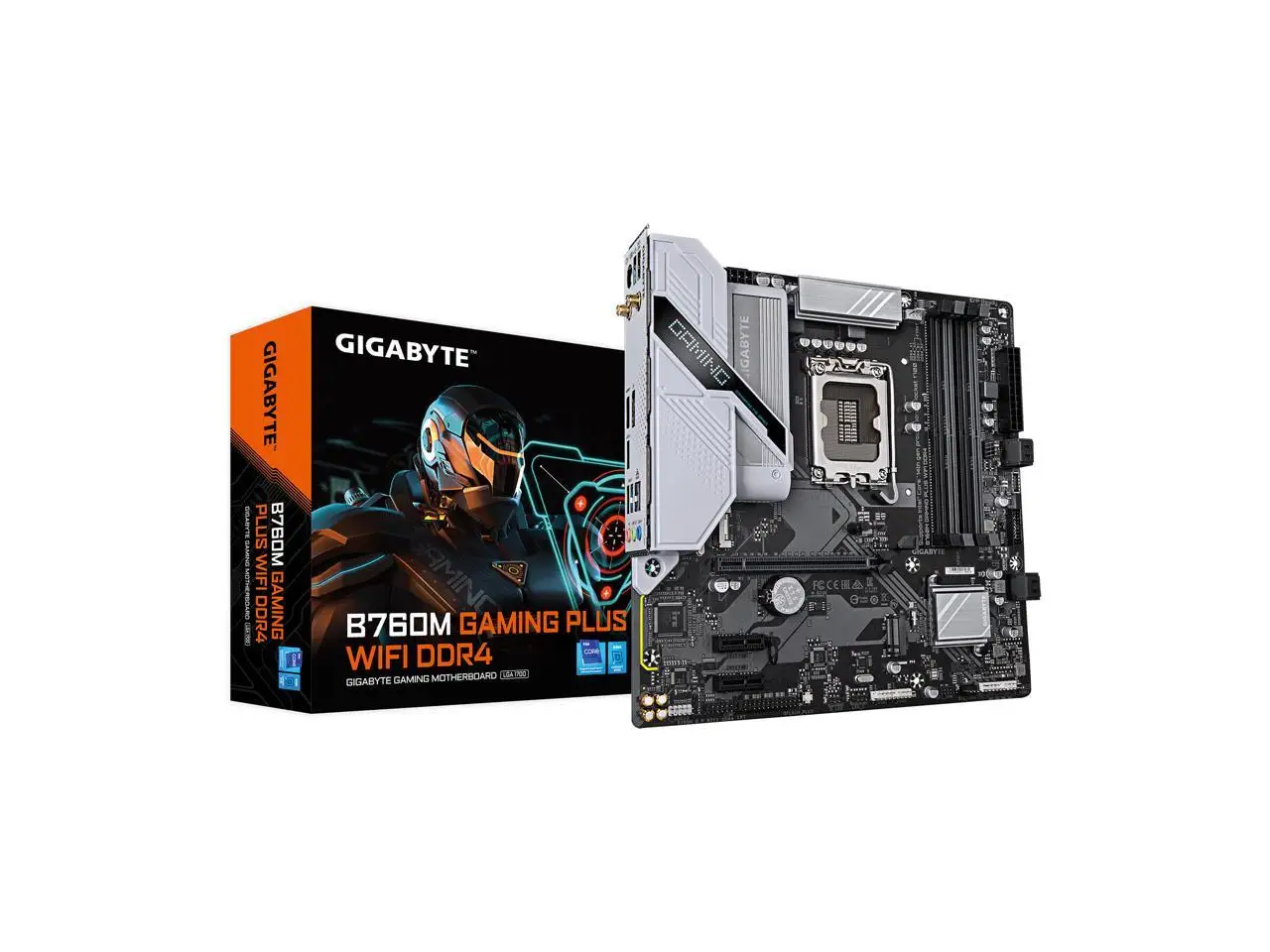 GIGABYTE B760M GAMING PLUS WIFI DDR4 LGA 1700 Intel B760 M-ATX Motherboard with DDR4, 2* M.2, PCIe 4.0, Front USB 3.2 Gen 1 Type-C, WiFi 6 GbE LAN, Q-Flash Plus, PCIe EZ-Latch
