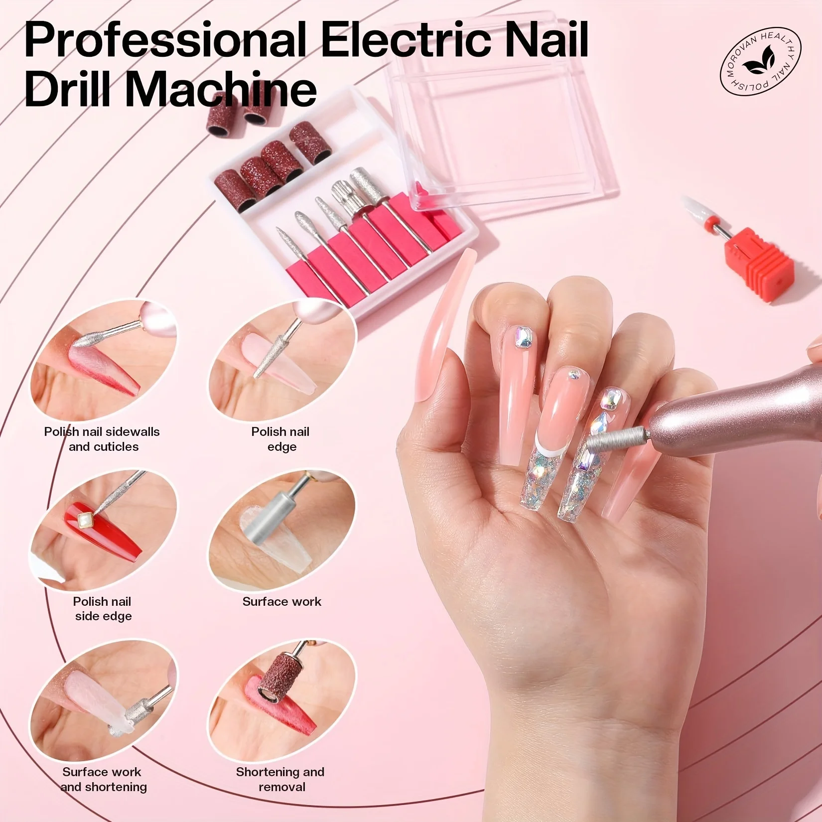 Morovan Beginner Acrylic Nail Kit: Contains Full Nail Kit Acrylic Kit with Glitter Acrylic Powder, Nail Extension Complete Start