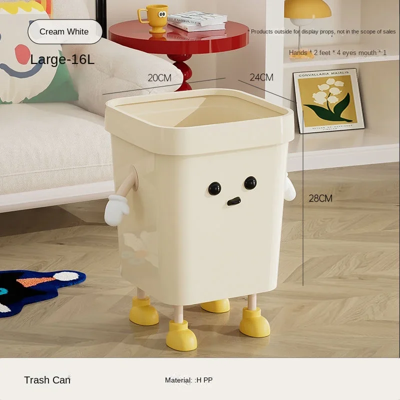 Cartoon cute creative trash can household high value living room kitchen garbage storage bucket bathroom bedroom wastebasket