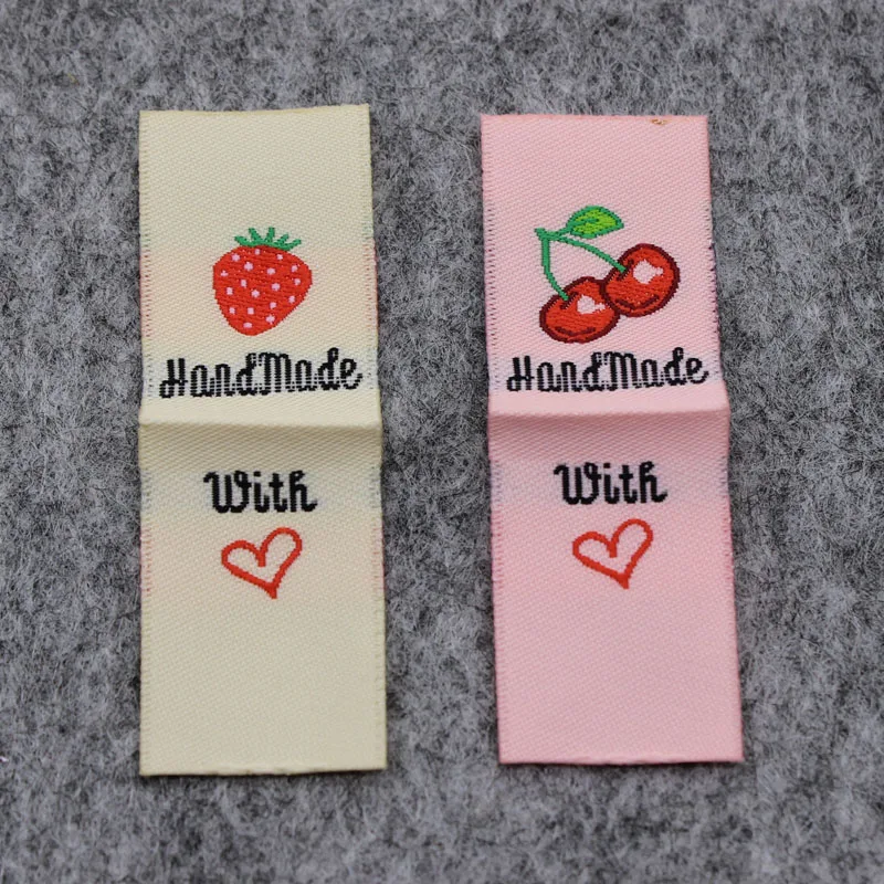 100 pcs a lot  colorful handmade label tag clothing woven label main label kids clothing tags custom garment label