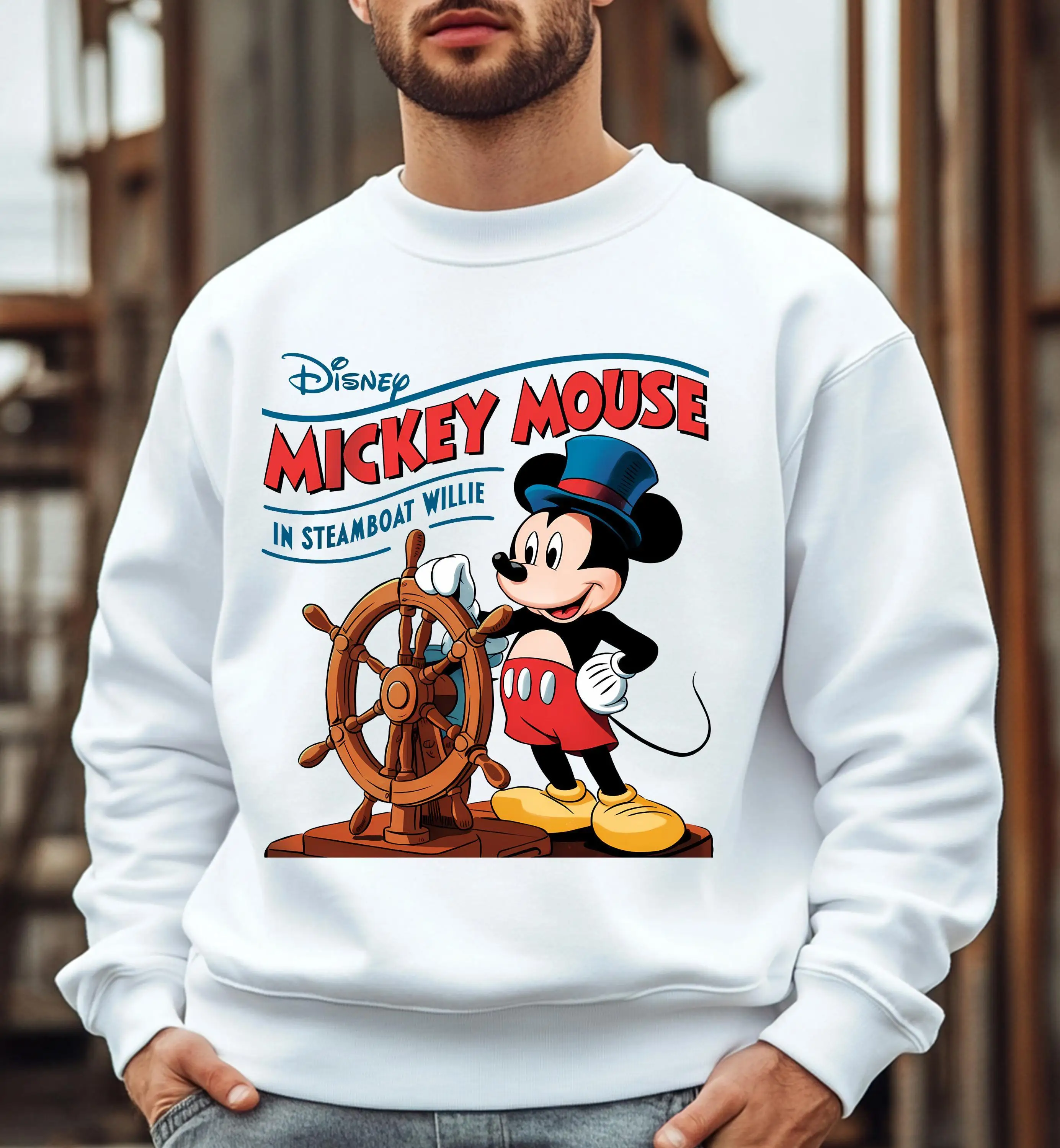 2025 خريف جديد خمر ميكي ماوس البلوز هوديي باخرة ويلي Crewneck البلوز للجنسين دافئ زوجين وتتسابق Y2k الملبس