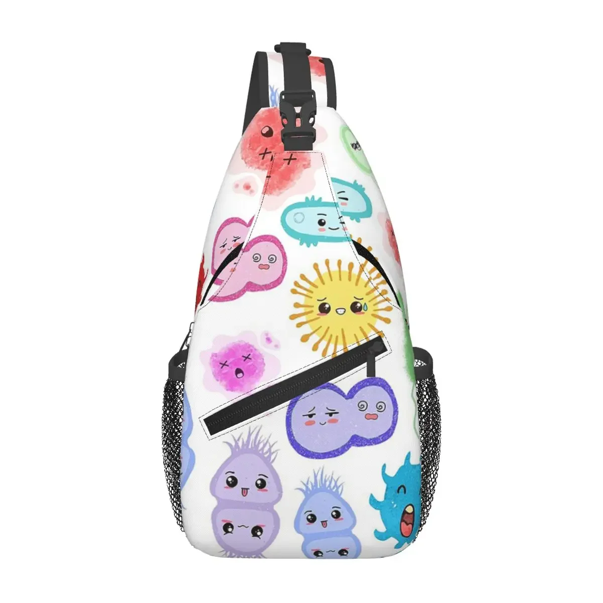 

Cute Microbes Bacteria Sling Backpack Sling Bag Hiking Travel Chest Bag Daypack Men'S Fashion Crossbody Backpack Shoulder Bag