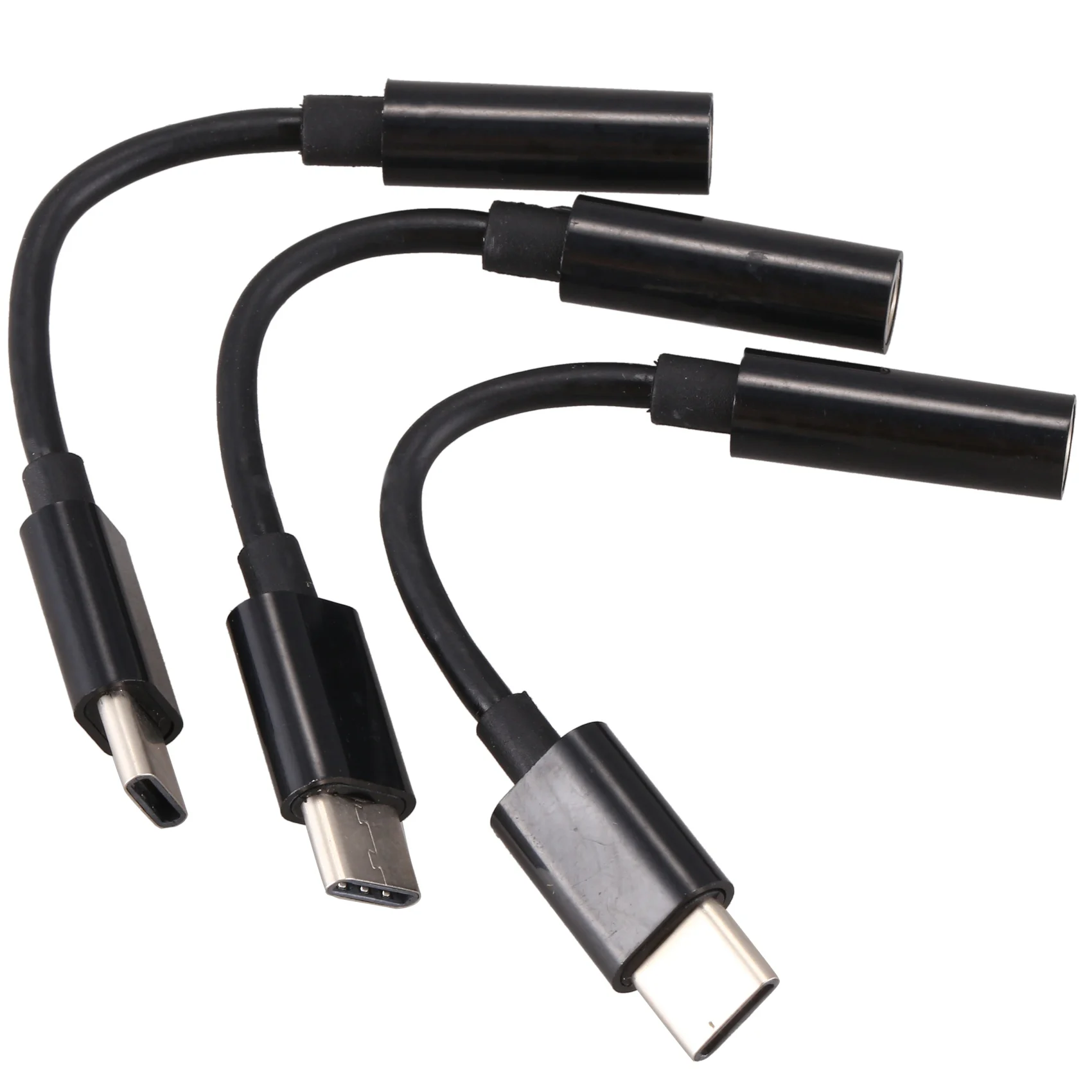 ABGN 3Pcs Type C to 3.5mm Headphone Audio Adapter,USB-C to 3.5mm Female AUX Microphone Connector Cable for Moto Z, Le 2/Le Pro 3