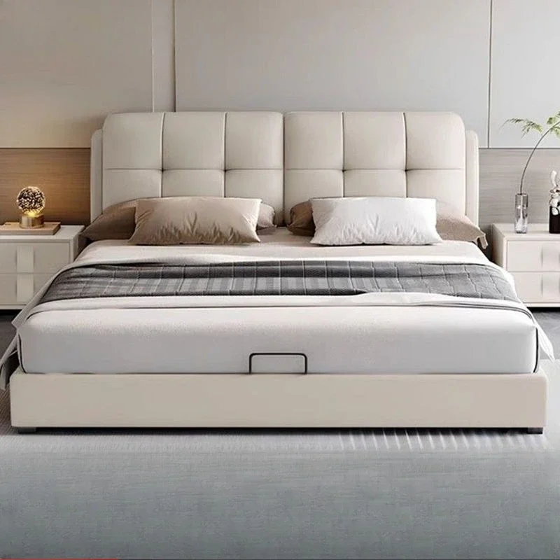 

Modern minimalist, soft bag, solid wood double bed master bedroom queen bed, family bedroom, single bed